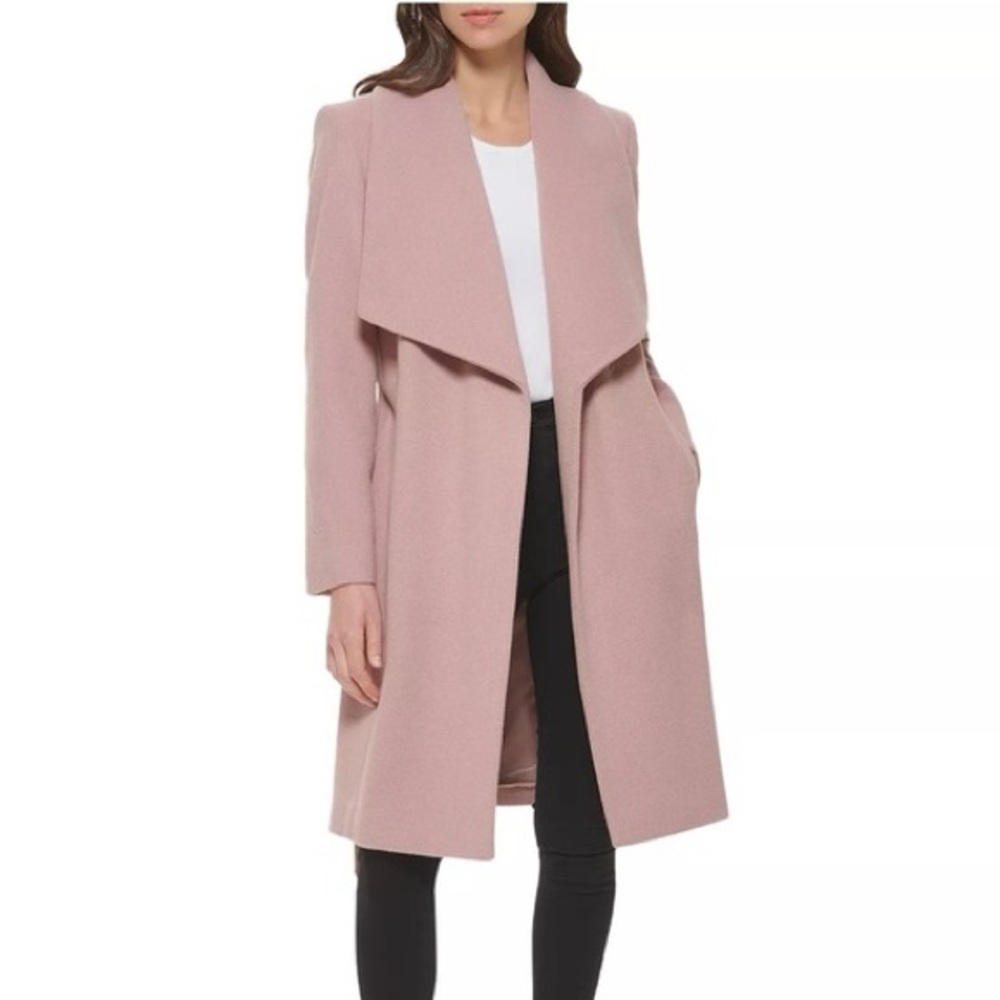 Cole Haan Signature Belted Wrap Coat in Dusty Rose Size 4